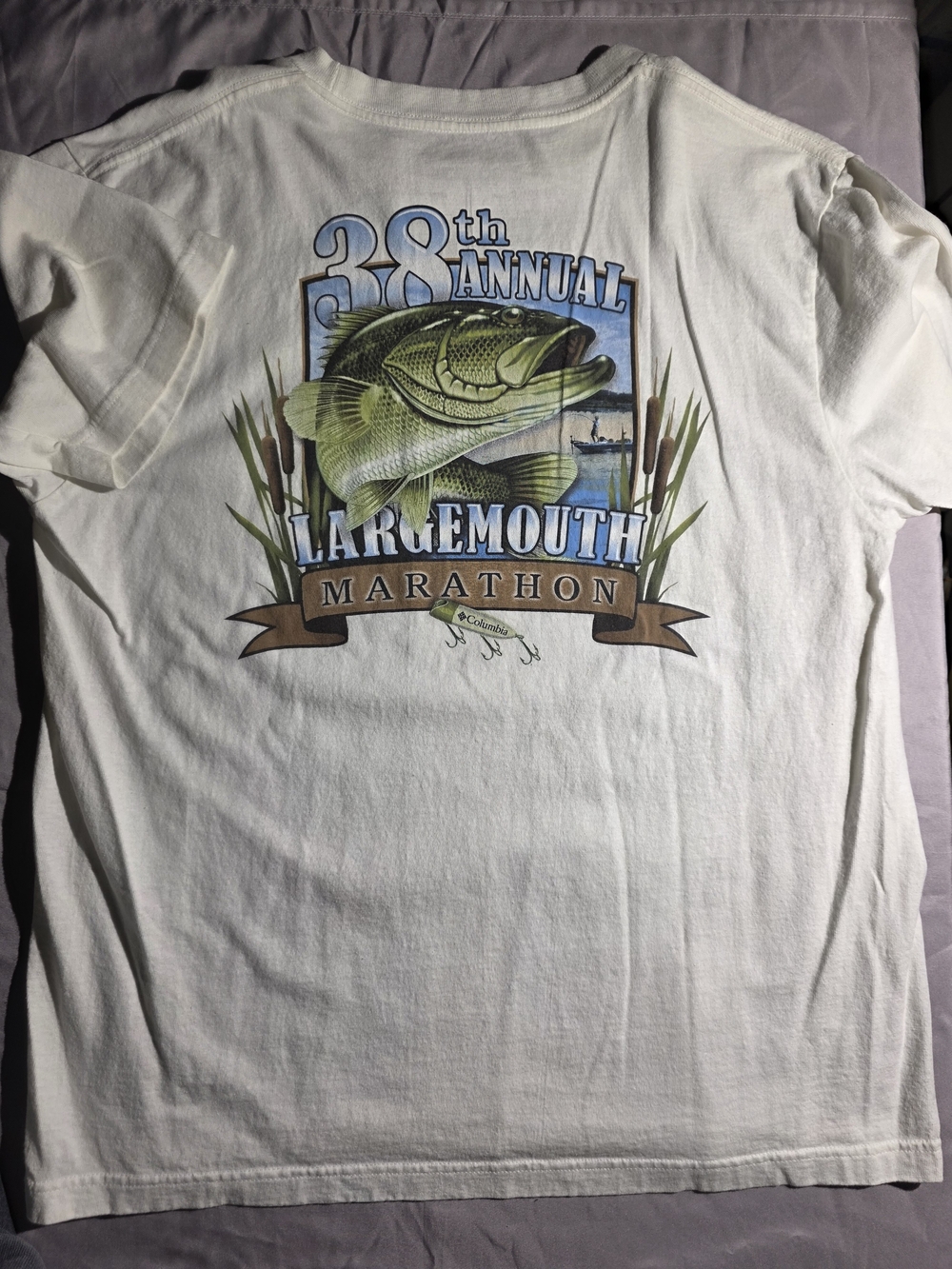 Columbia Cream Colored Largemouth Marathon Graphic Short Sleeve Tee